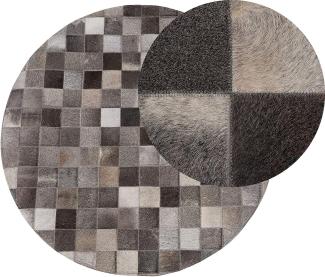 Teppich Kuhfell grau ⌀ 140 cm Patchwork BERGAMA