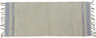 Dmora Moderner Boston-Teppich, Kelim-Stil, 100% Baumwolle, grau, 180x60cm