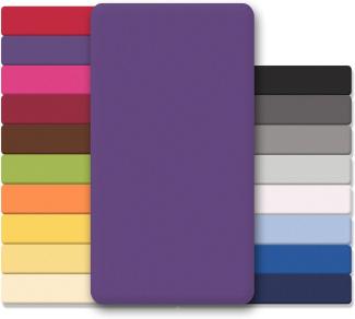 CelinaTex Jersey Spannbettlaken Lucina 140x200-160x200cm lila 100% Baumwolle gekämmt bis 26cm Matratzenhöhe Spannbettbezug, Leintuch, Bettlaken, elastisch, Strech, Oeko-Tex