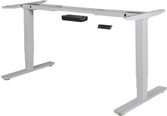 Höhenverstellbares Tischgestell mit Dual-Motor + Memory Funktion | höhenverstellbar von 63 - 128 cm, Silber