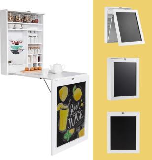 COSTWAY Wandtisch klappbar, Wandklapptisch mit Tafel, multifunktional Bartisch Esstisch Klappschreibtisch Küchentisch für Zuhause und Büro