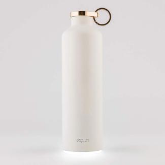 EQUA Smart Trinkflasche – 23 oz – Bluetooth Verbindung mit App und Lichtsignal Erinnerungen – Doppelwandige Vakuum-Isolierflasche aus Edelstahl - Metalldeckel, White, MT 14