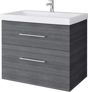 Planetmöbel Waschtischunterschrank 64cm Badmöbel Set für Badezimmer Gäste WC Anthrazit