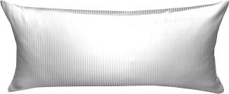 Bettwaesche-mit-Stil Mako-Satin Damast Streifen Bettwäsche „Linea“ weiß 4mm gestreift Kissen 40x80