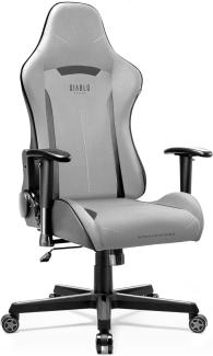 Diablo X-ST4RTER Gaming Stuhl Chair Bürostuhl Schreibtischstuhl Ergonomisch Stoffbezug 2D Armlehnen Kippmechanismus (Grau)