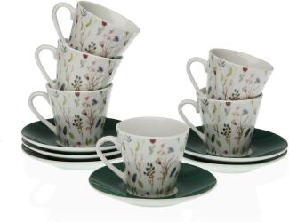 Satz mit Tassen- und Tellern Versa Sansa Kaffee Porzellan (12 Stücke)