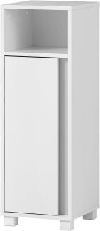Schildmeyer Highboad Dex, Holzwerkstoff, weiß matt, 32,6 x 33 x 95,6 cm
