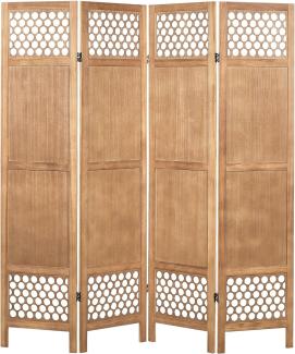 Raumteiler aus Holz 4-teilig Helles Holz 170 x 163 cm CERTOSA