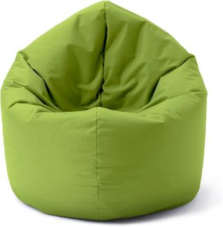 Lumaland Indoor/Outdoor-Sitzsack, Runder 2-in-1-Sitzsack für draußen und drinnen, 300l Füllung, 120 x 80 x 75 cm, wasserabweisend und robust, Grün