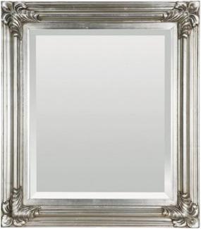 Casa Padrino Barock Spiegel Antik Silber 69 x H. 79 cm - Rechteckiger Wandspiegel im Barockstil - Prunkvoller Antik Stil Garderoben Spiegel - Barock Interior - Handgefertigte Barock Möbel
