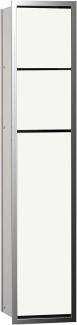 EMCO Asis 150 Unterputz-Schrankmodul, Badezimmerschrank als Toilettenpapierhalter & Klobürstenhalter mit extra Fach, Hochschrank mit Push to Open-Funktion, optiwhite