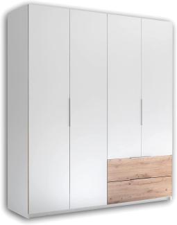 Drehtürenschrank 'Fold', Weiß, ca. 182x210x59 cm