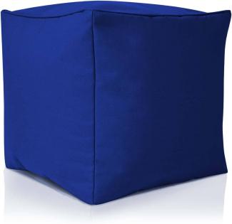 Green Bean© Sitzsack-Hocker "Cube" 40x40x40cm mit EPS-Perlen Füllung - Fußhocker Sitz-Pouf für Sitzsäcke - Sitzhocker Blau
