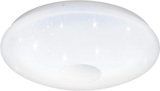 Eglo 95972 Wandleuchte Deckenleuchte Voltago 2 mit Fernbedienung in weiß und m. Kristalleffekt weiß 20W Ø 37,5cm