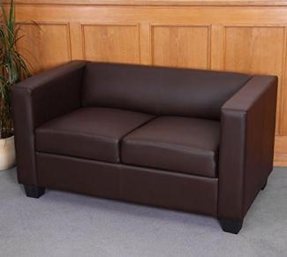 2er Sofa Couch Loungesofa Lille ~ Kunstleder, coffee