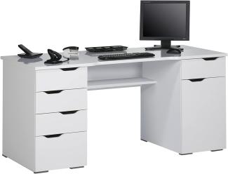 Schreibtisch mit 5 Schubladen, weiß, 160 x 74,5 x 67 cm