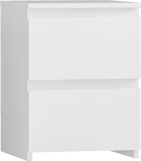 Amazon-Marke - Movian Nachttisch ohne Griffe, 2 Schubladen, 29,5 x 29,5 x 40 cm, Weiß