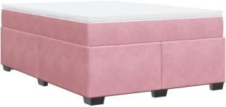 Boxspringbett mit Matratze Rosa 140x190 cm Samt 3285286