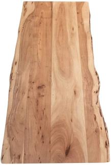 SAM Tischplatte 140x60 cm Curt, Holzplatte aus Akazienholz massiv + naturfarben + lackiert, Baumkanten-Platte für Heimwerker, geeignet für Arbeitsplatten, Tische & Fensterbretter