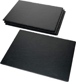 4x Schieferplatten 40 x 30 cm Tisch-Set Untersetzer Servierplatte Naturschiefer