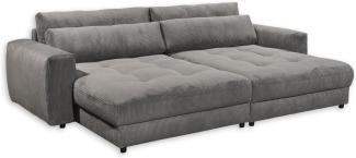 BARURA Big Sofa in Cord-Optik, Ash - Bequeme Wohnzimmer Couch mit großer Liegefläche - 292 x 90 (74) х 194 cm (B/H/T)