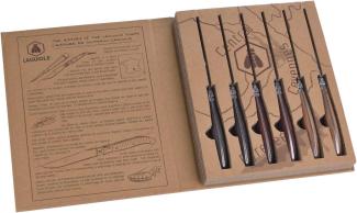 LAGUIOLE - Box 6 Steakmesser - Pakka Holzgriff 3 Farben sortiert - Edelstahl.