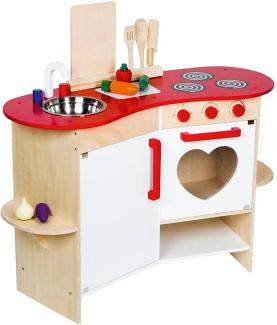 Schöne Spielküche aus Holz mit Herz für Kinder