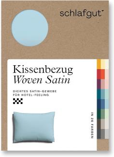 Schlafgut Woven Satin Bettwäsche | Kissenbezug einzeln 60x80 cm | blue-light