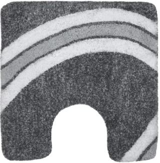 Spirella Badteppich Badematte Duschvorleger Mikrofaser Hochflor | flauschig | rutschhemmend | geeignet für Fußbodenheizung | 55x55 cm | Grau