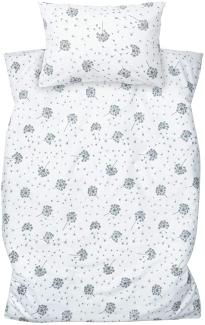 Amilian Kinderbettwäsche 2-teilig 100% Baumwolle Kinder Bettwäsche Babybettwäsche für Baby Bettbezug 100 x 135 cm, Kopfkissenbezug 40 x 60 cm, mit Hotelverschluß Pusteblume weiß