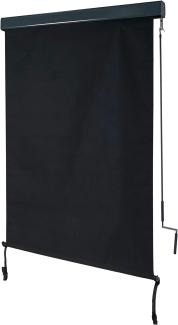 Vertikalmarkise HWC-F42, Senkrechtmarkise Sichtschutz Außenrollo Rollo, UV-Schutz 50 Stoff ~ 250x100cm, schwarz