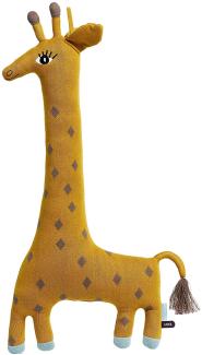 OYOY Deko Strickkissen Giraffe Noah gelb