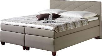 Maintal Boxspringbett Nagoya, 180 x 200 cm, Strukturstoff, Tonnentaschenfederkern Matratze H2, taupe