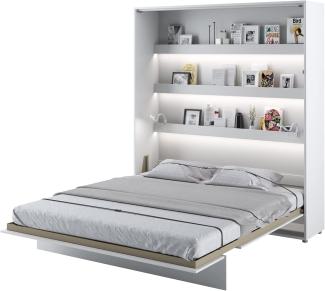 MEBLINI Schrankbett Bed Concept - Wandbett mit Lattenrost - Klappbett mit Schrank - Wandklappbett - Murphy Bed - Bettschrank - BC-13 - 180x200cm Vertikal - Weiß Matt
