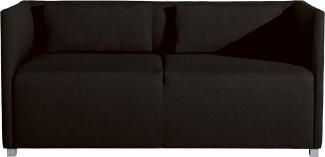 Equal Sofa 2-Sitzer Flachgewebe Chocolate Metallfuß pulverbeschichtet