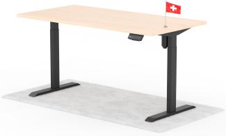 elektrisch höhenverstellbarer Schreibtisch ECO 160 x 80 cm - Gestell Schwarz, Platte Eiche