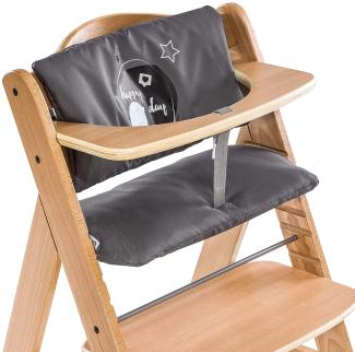Hauck Sitzkissen/Sitzauflage für Hochstuhl Alpha+ und Beta+, Maschinenwaschbar, Einfache Befestigung mit Klettverschlüssen - Happy Day Grey