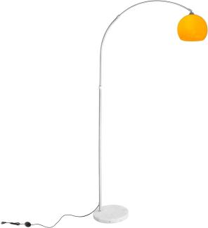 CCLIFE LED E27 Bogenlampe höhenverstellbar Marmorfuß weiß orange Stehlampe Stehleuchte Standleuchte Bogenleuchte Bogenstandleuchte, Farbe:Orange, höhenverstellbar 130-180cm