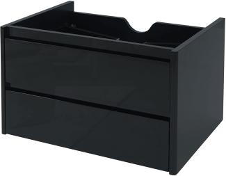 Waschbeckenunterschrank HWC-B19, Waschtischunterschrank Waschtisch Badezimmer, hochglanz Soft-Close 50x80cm ~ schwarz
