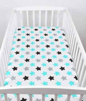 BABYLUX Spannbetttuch 60 x 120 cm Baby SPANNBETTLAKEN Baumwolle Kinderbett 98. Sterne