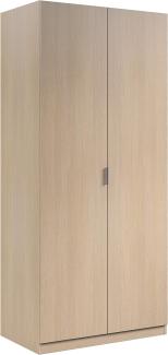 Dmora - Garderobe Orange, Schlafzimmer Kleiderschrank mit 2 Flügeltüren, Schlafzimmermöbel mit 1 Einlegeboden und Kleiderstange, cm 82x52h180, Eiche