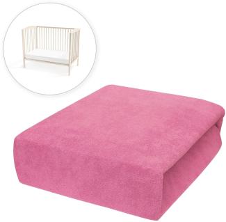 Frottier Spannbettuch passend zu 160 x 70cm Kinderbett Matratze - Rosa