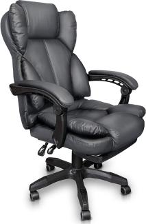 Trisens Schreibtischstuhl Bürostuhl Gamingstuhl Racing Chair Chefsessel mit Fußstütze, Farbe:Dunkelgrau