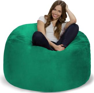 Chill Sack XL - Der Sitzsack mit Memory-Foam Füllung - Das Sitzkissen für Kinder und Erwachsene mit kuschelweichem, waschbarem Velourbezug in Koboldgrün