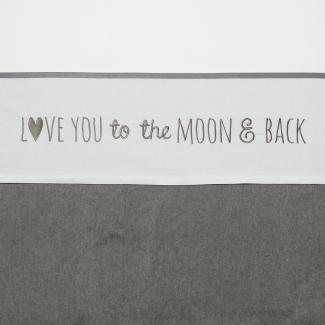 Meyco 'Love you to the moon & back' nBettlaken 75 x 100 cm, grau