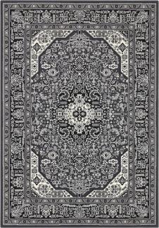 Orientalischer Kurzflor Teppich Skazar Isfahan Dunkelgrau - 80x150x0,9cm