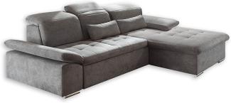 Couch WAYNE Echsofa Sofa Schlafcouch Bettsofa Sofabett dunkelgrau L-Form rechts