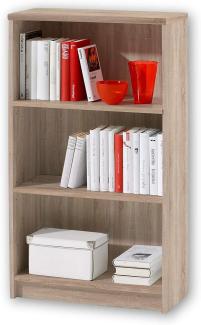 LILLY Regal Sonoma Eiche Optik - Modernes Bücherregal mit 3 offenen Fächern - Vielseitiges Büro Aktenregal Standregal mit viel Stauraum - 60 x 106 x 28 cm (B/H/T)