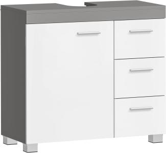 VASAGLE Waschbeckenunterschrank, Badezimmerschrank mit 3 großen Schubladen, Badschrank, 2 FÄcher hinter der TÜr, Badezimmer-Unterschrank mit FÜßen BBK503T49