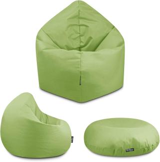 BuBiBag - 2in1 Sitzsack Bodenkissen - Outdoor Sitzsäcke Indoor Beanbag in 32 Farben und 3 Größen - Sitzkissen für Kinder und Erwachsene (125 cm Durchmesser, Lime)